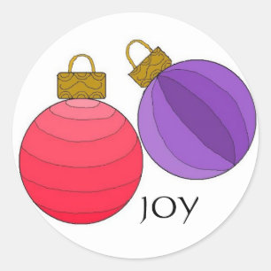 Joy Christmas Decorations Classic Round Sticker