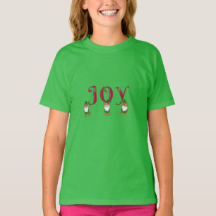 JOY Christmas Elves holding Letters T-Shirt