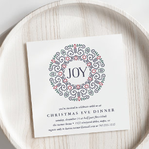 Joy Christmas Eve Dinner Invitation