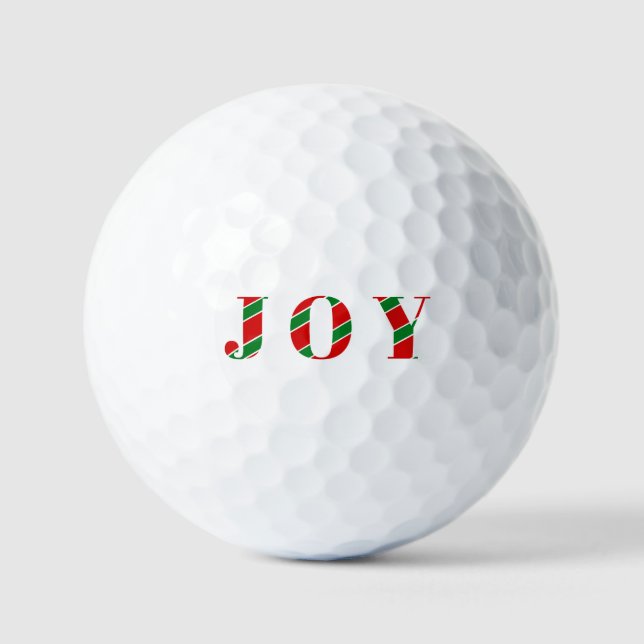 JOY Christmas / Festive Holiday Golf Gift Golf Balls (Front)