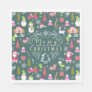 Joy Christmas Green Napkins
