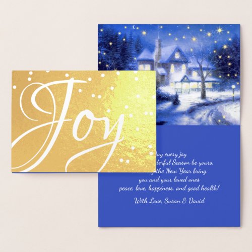Joy Christmas Holiday Luxury  Foil Card