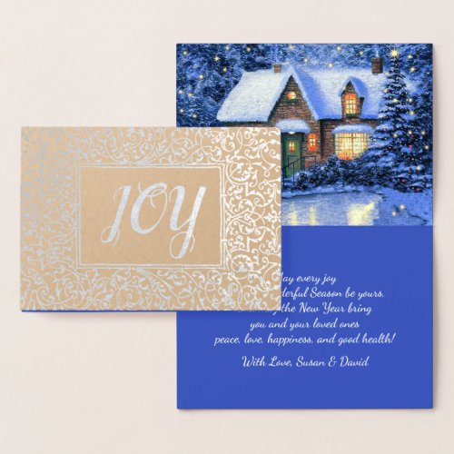 Joy Christmas Holiday Luxury Foil Card