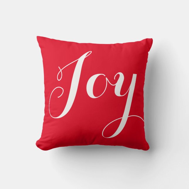"Joy" Christmas/Holiday Throw Pillow (Front)