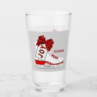 Joy Christmas Ice Skates Pint Soda Glassware Glass