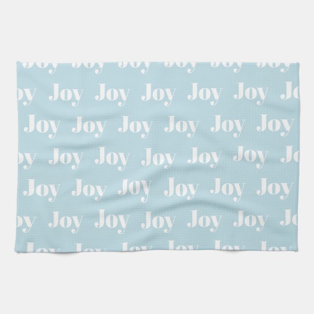Joy Christmas Kitchen Towels Blue (Horizontal)