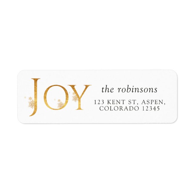Joy Christmas Label (Front)