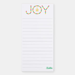 Joy Christmas Magnetic Notepad