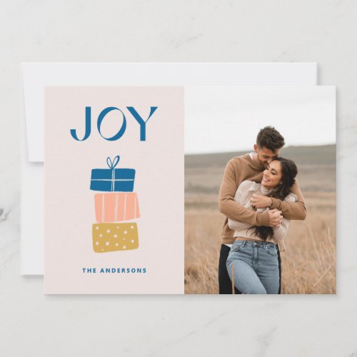 JOY Christmas | Modern Cheerful Festive Photo Holiday Card