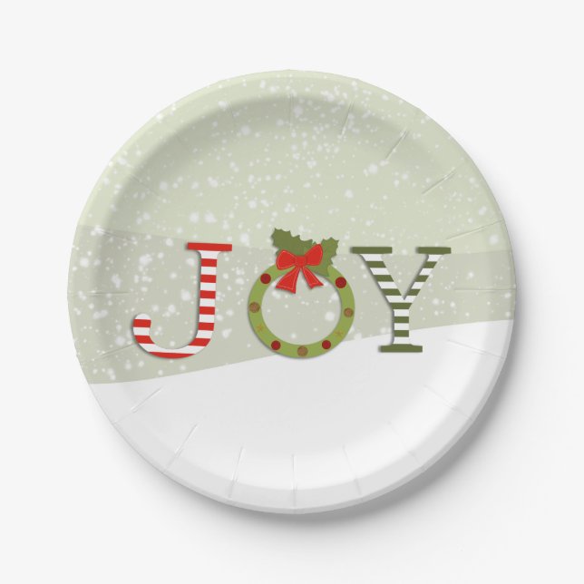 Joy - Christmas Paper Plates (Front)