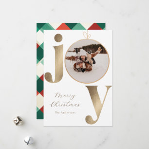 Joy Christmas Photo Holiday Card