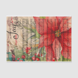 Joy Christmas Poinsettia Musical Tissue Paper