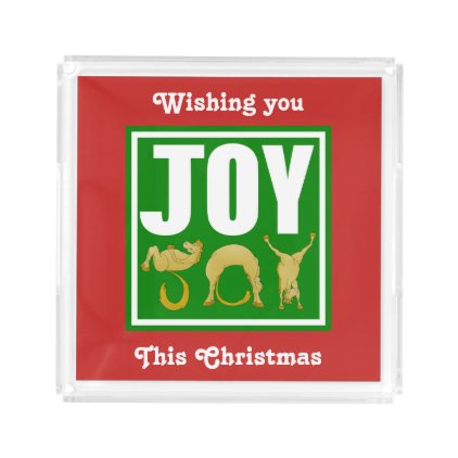 Joy Christmas Ponies Acrylic Tray