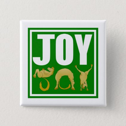 Joy Christmas Ponies Pinback Button