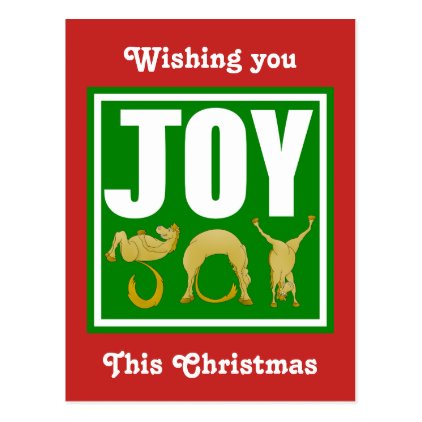 Joy Christmas Ponies Postcard