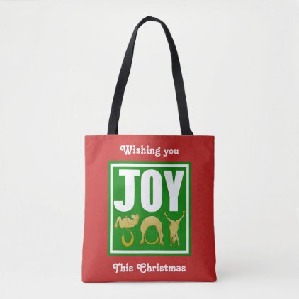 Joy Christmas Ponies Tote Bag