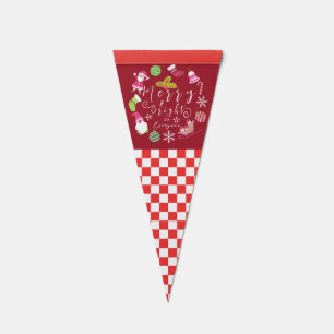 Joy Christmas Red Pennant Flag