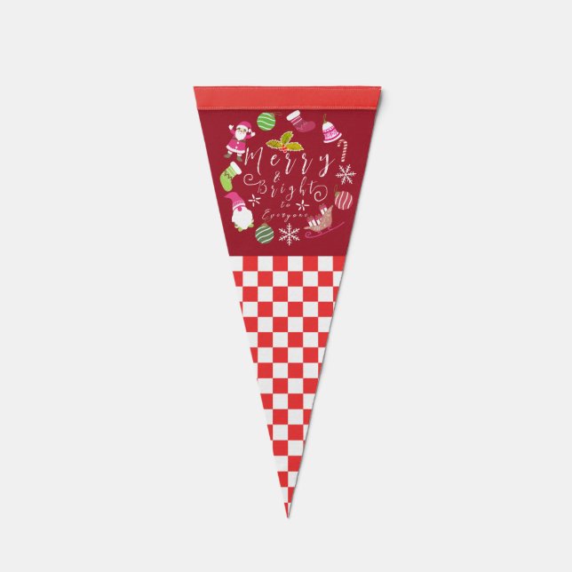 Joy Christmas Red Pennant Flag (Front)