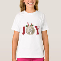 Joy Christmas Sand Dollar Holly Berries Coastal