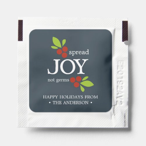 Joy Christmas spread joy not germs modern Hand Sanitizer Packet