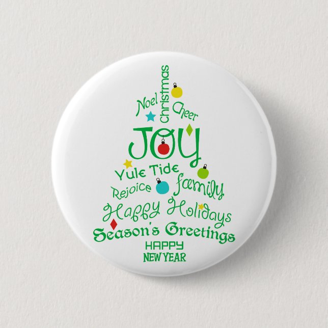 Joy Christmas Tree Button (Front)
