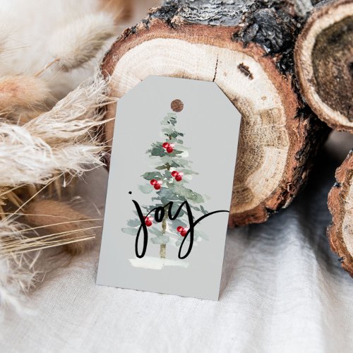 Joy Christmas Tree  Gift Tags