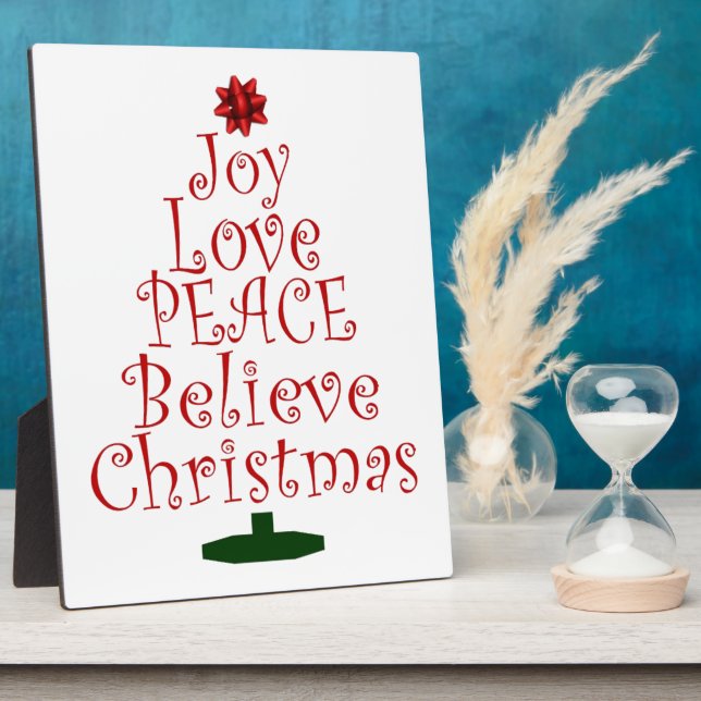 Joy Christmas Tree Plaque (Side)