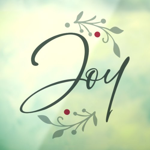 Joy Christmas Window or Wall Cling