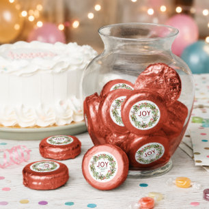 Joy - Christmas Wreath Family Name   Dipped Oreo Cookie Favors