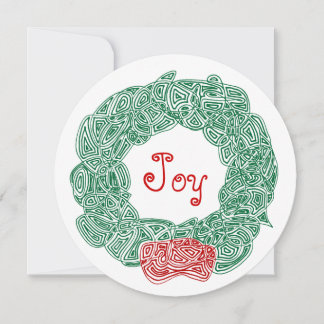 Joy Christmas Wreath Holiday Card