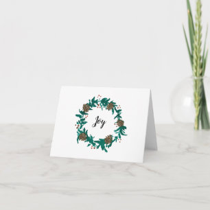 Joy Christmas Wreath Painting Card