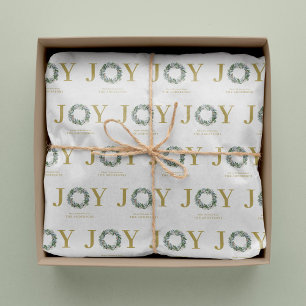 "Joy" Christmas Wreath Tissue Paper