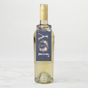 Joy Christmas Wreath & Typography Bottle Hanger Tag