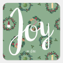 Joy Christmas wreaths, Customisable