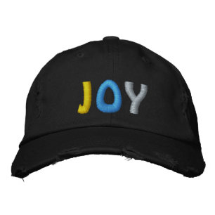 JOY Colorful Word Design Embroidered Baseball Cap