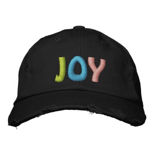 JOY Colorful Word Design Embroidered Baseball Cap