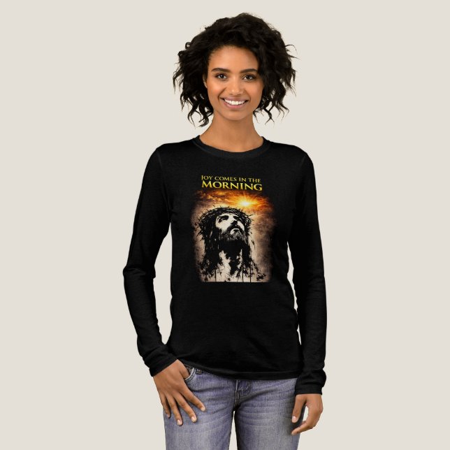 Joy Comes in the Morning Tri-Blend Shirt (Full Front)