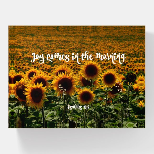 Joy comes in the Morning Verse Paperweight (Front)