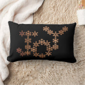 Joy Copper Snowflakes Black Christmas Holiday Lumbar Pillow (Blanket)