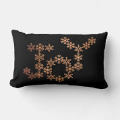 Joy Copper Snowflakes Black Christmas Holiday Lumbar Pillow (Front)
