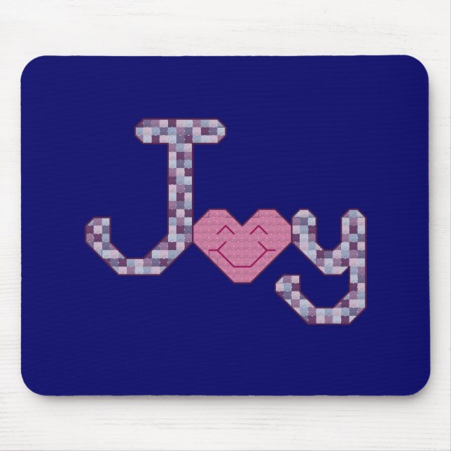 Joy Cross Stitch Mouse Pad (Front)