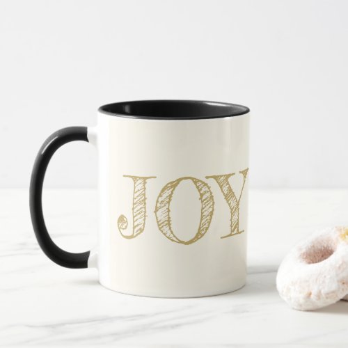 Joy Custom Color Mug Christmas Holiday Gift Mug