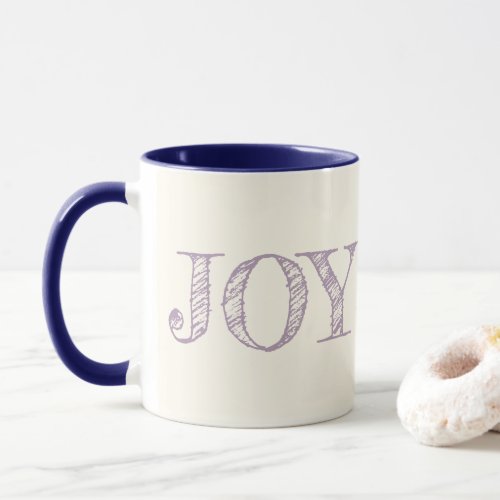 Joy Custom Color Mug Christmas Holiday Gift Mug