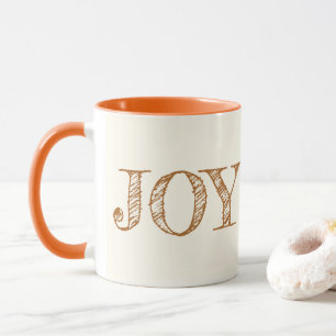 Joy Custom Color Mug Christmas Holiday Gift Mug