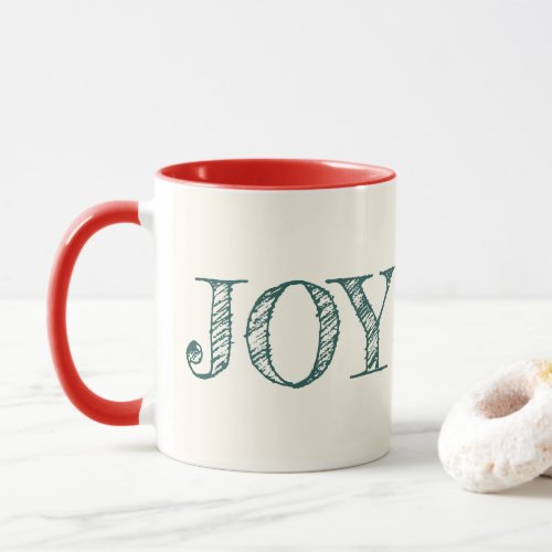 Joy Custom Color Mug Christmas Holiday Gift Mug