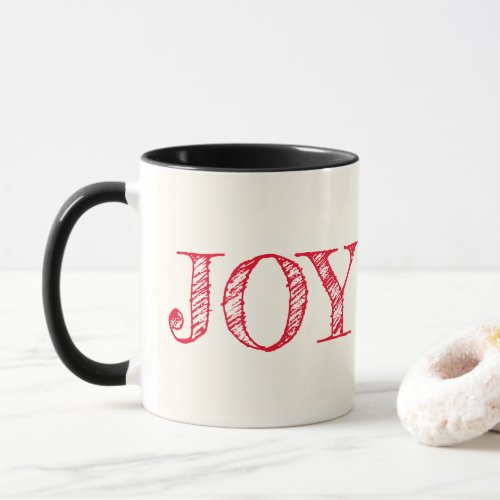 Joy Custom Color Mug Christmas Holiday Gift Mug