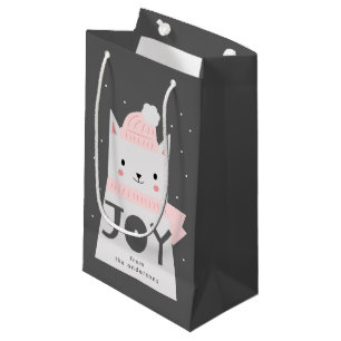 Joy Cute Cat Christmas Custom Small Gift Bag
