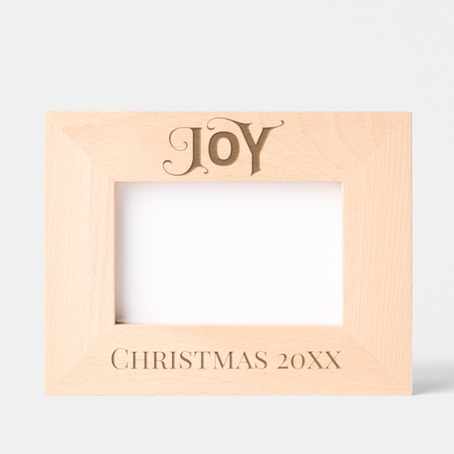 JOY, DATED CHRISTMAS ETCHED PHOTO ENGRAVED FRAMES (Front)
