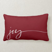 Joy Deep Red Elegant Script Typography Christmas