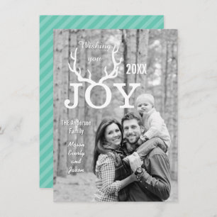 Joy Deer Antlers Holiday Christmas Any Color Back